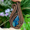 Heady Design Wire Weave pendant with Azurite and Gem Silica