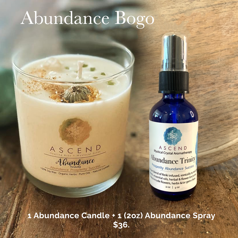 Abundance BOGO  Buy 1 Get 1 for 50% OFF Abundance Candle and Abundance Trinity Support Spray
