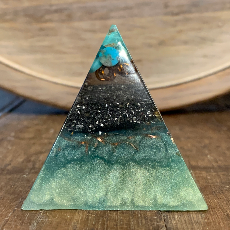 Orgone Pyramid, Turquoise Top Orgone