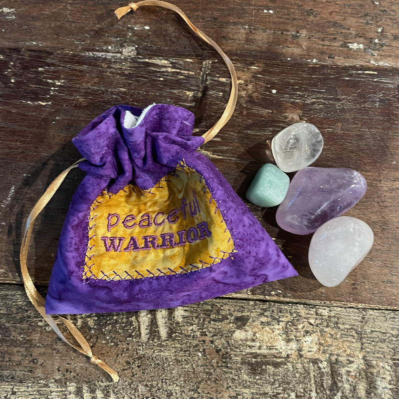 Crystals for Peace & Strength, Peaceful Warrior Crystal Rx bag